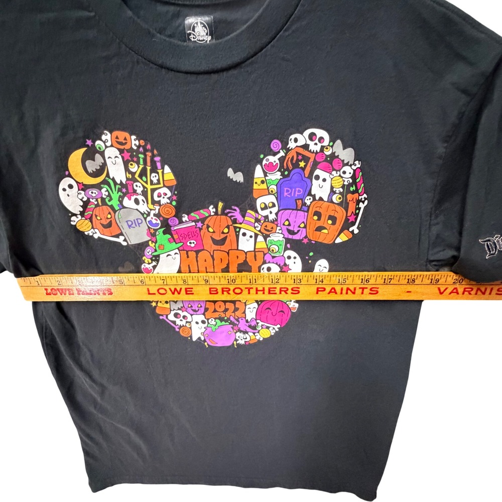 Disney Mickey Mouse Happy Halloween 2022 Black Cotton Disneyland Resort Tee M - Picture 7 of 8
